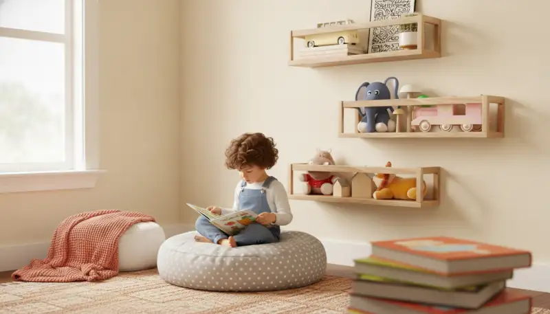 Bücherdisplay an der Wand: Geschichten sichtbar machen