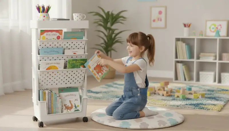 Mobiler Bücherwagen: Schatzkiste für kleine Leser