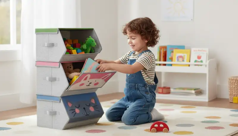 Ordnung schaffen: Kinderzimmer Aufbewahrungsboxen clever nutzen